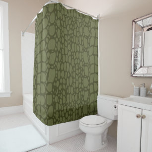 Green Crocodile Print Shower Curtain