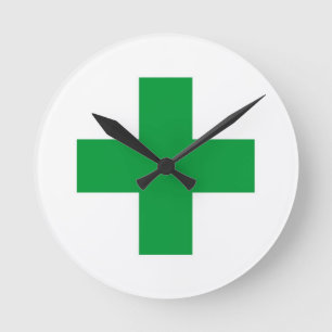 green cross medicine health pharmacy doctor clock