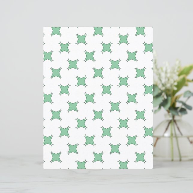 Green Cross star on White Scrapbook Paper (Standing Front)