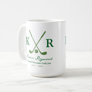 Green Crossed Clubs Mug for Elegant Golfers