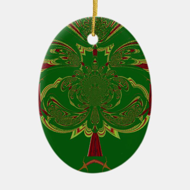 Green Crown Ceramic Tree Decoration (Front)