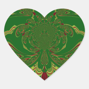 Green Crown Heart Sticker