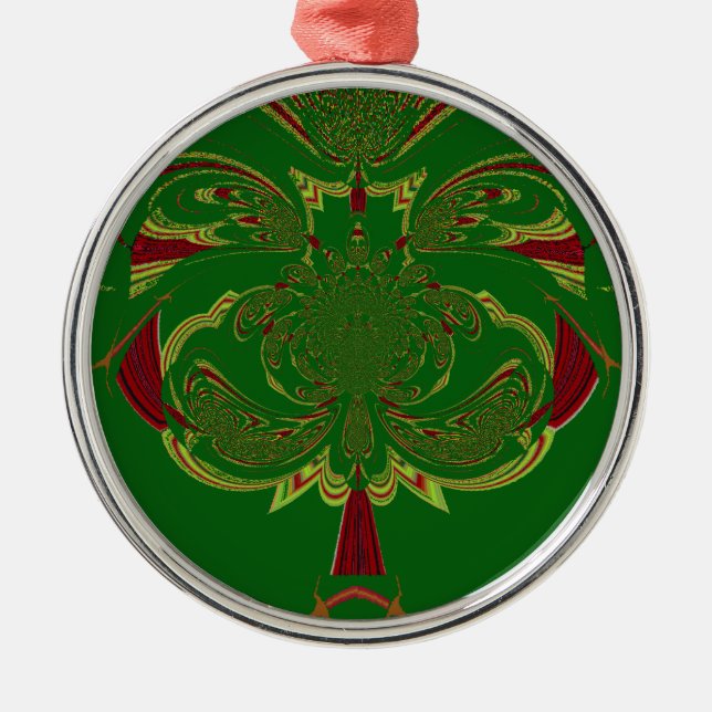 Green Crown Metal Ornament (Front)