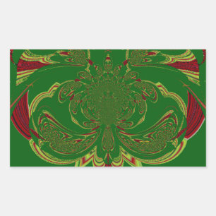 Green Crown Rectangular Sticker