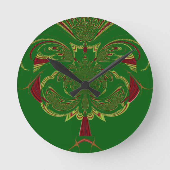 Green Crown Round Clock (Front)