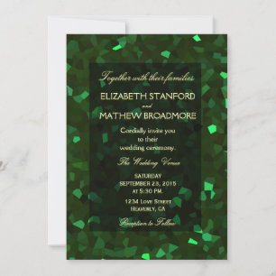 Green Crystal Glitter Invitation