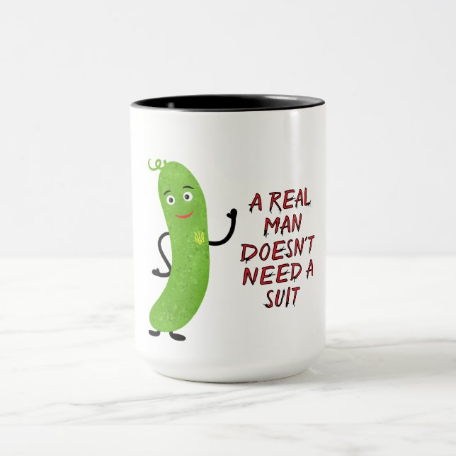 Green cucumber T-Shirt Mug (Center)