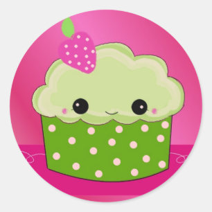 Green Cupcake Classic Round Sticker
