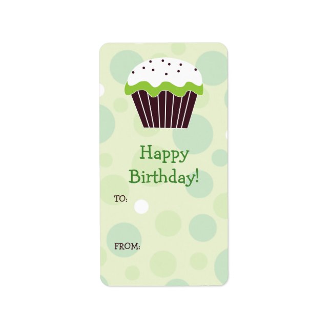 Green Cupcake Gift Label (Front)