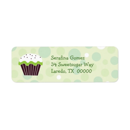 Green Cupcake Return Address Label