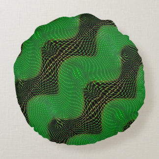 Green curve and clear points on dark background round cushion