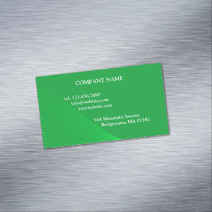 Green Curve Lines Magnetic Business Card