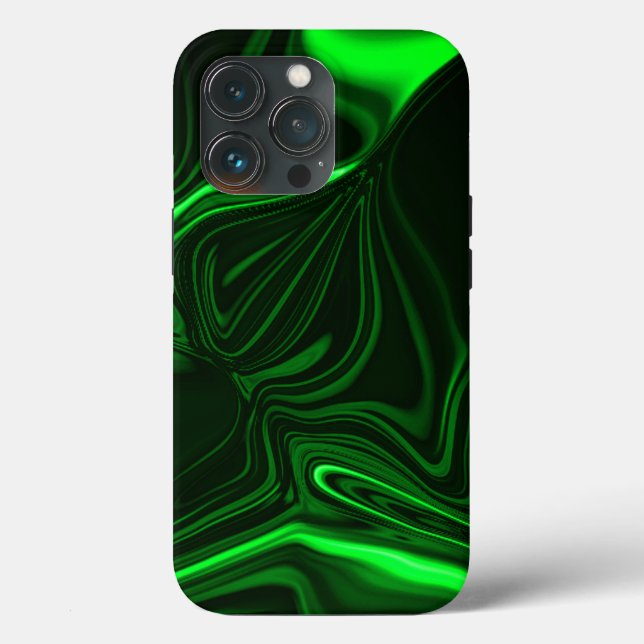 Green curves,folded nickel-plated, dark background Case-Mate iPhone case (Back)