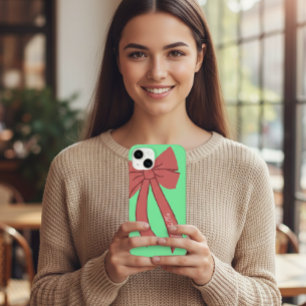 Green Custody with Red Wine Bow and Personalized  Case-Mate iPhone 14 Plus Case