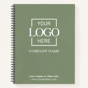 Green Custom Business Logo Promotional Branding Notebook