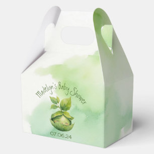 Green Custom Illustrated Nature Baby Shower Favour Box