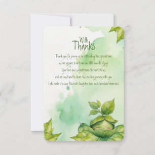 Green Custom Illustrated Nature Baby Shower Thank You Card