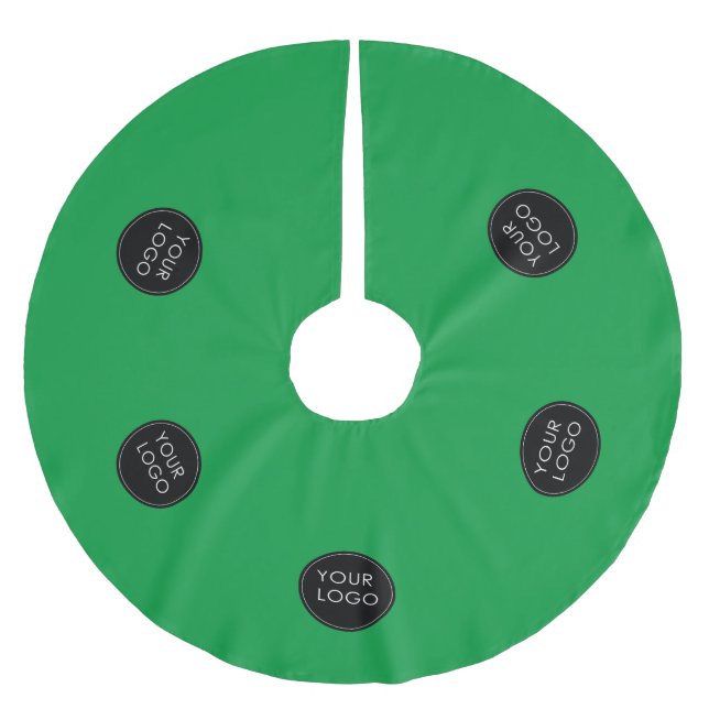 Green Custom Logo Company Business  Brushed Polyester Tree Skirt (Front)