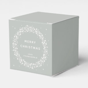 Green Custom Message Sparkling Lights Christmas Favour Box
