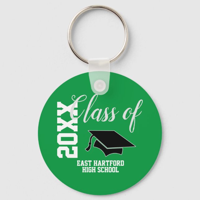 Green Custom Senior Class 2023 Favour Keychain (Front)