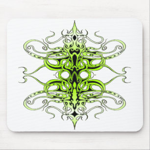 Green Custom Tribal Tattoo Design Mouse Pad