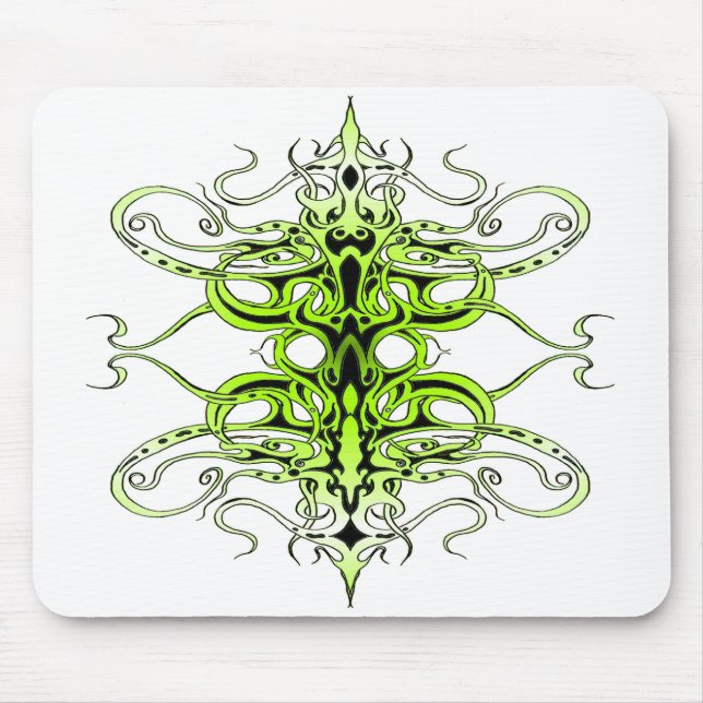 Green Custom Tribal Tattoo Design Mouse Pad (Front)