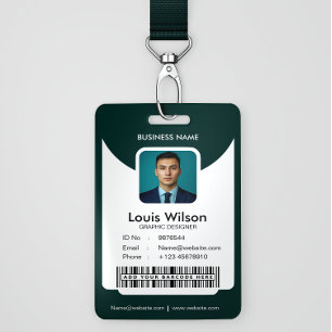 Green   Customisable Employee ID Company Security Badge