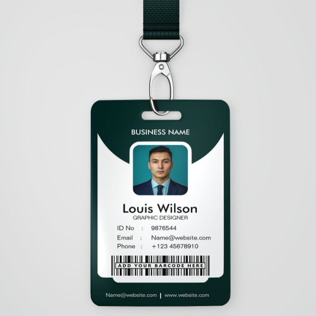 Green | Customisable Employee ID Company Security ID Badge (Creator Uploaded)