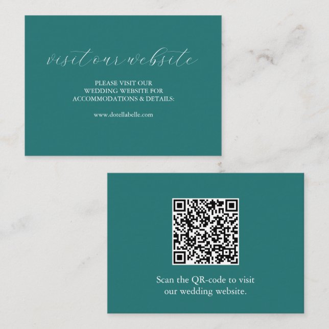 Green Customised Wedding Insert Cards (Front/Back)