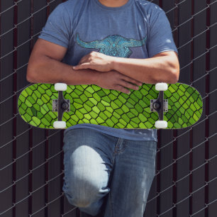 Green Cut Glass Look Skateboard