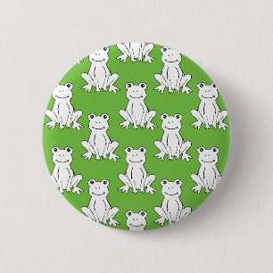 Green Cute Animal Pattern Cartoon Frog Pattern 6 Cm Round Badge