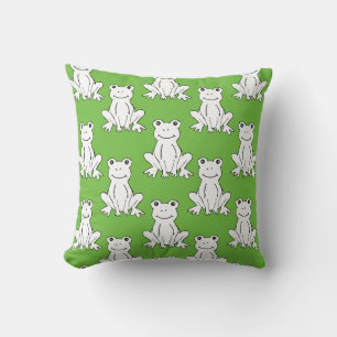 Green Cute Animal Pattern Cartoon Frog Pattern Cushion