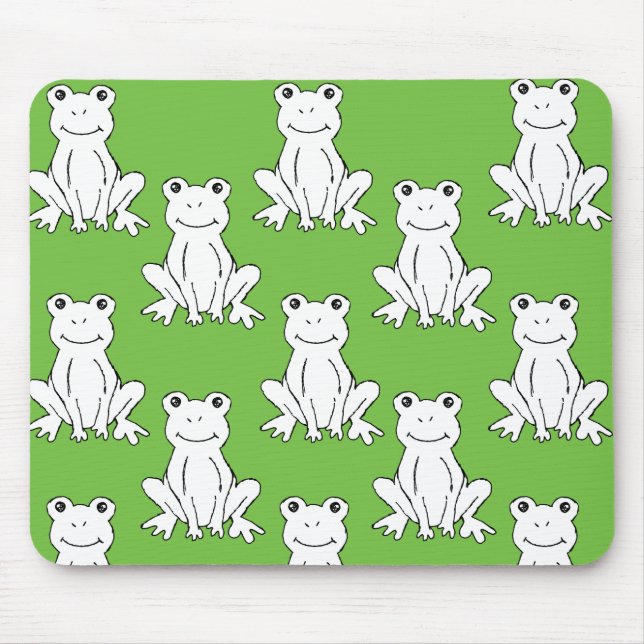 Green Cute Animal Pattern Cartoon Frog Pattern Mouse Pad (Front)