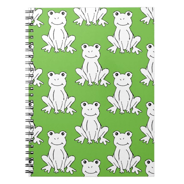 Green Cute Animal Pattern Cartoon Frog Pattern Notebook (Front)