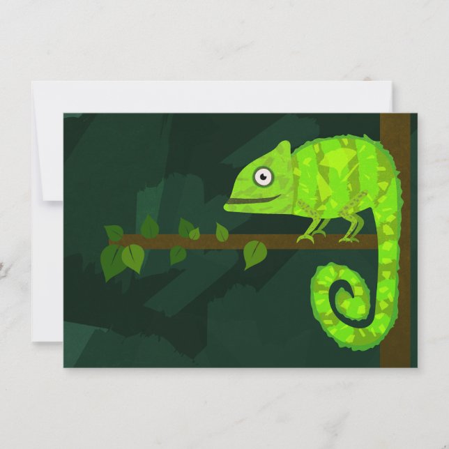 Green cute chameleon (Front)