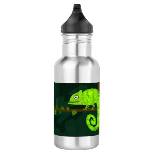 Green cute chameleon 532 ml water bottle