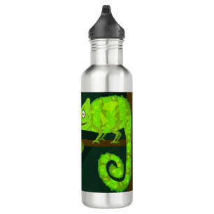 Green cute chameleon 710 ml water bottle