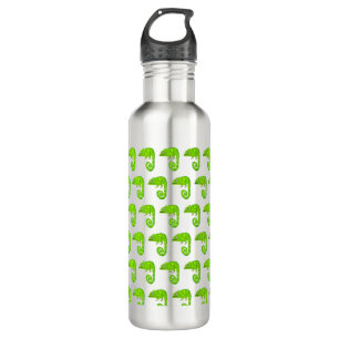 Green cute chameleon 710 ml water bottle