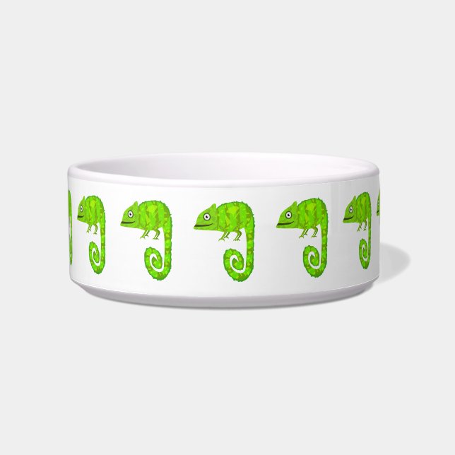 Green cute chameleon bowl (Front)