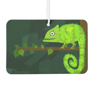 Green cute chameleon car air freshener