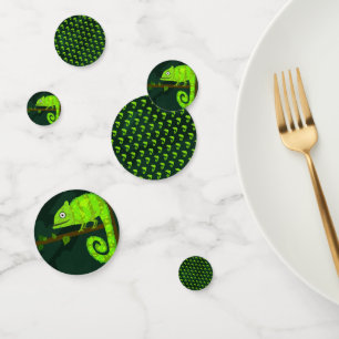 Green cute chameleon confetti