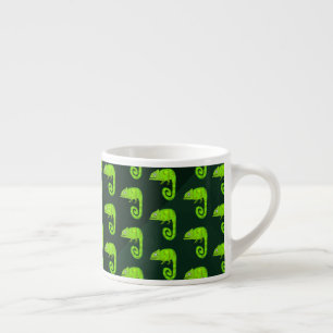 Green cute chameleon espresso cup
