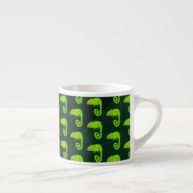 Green cute chameleon espresso cup (Right)