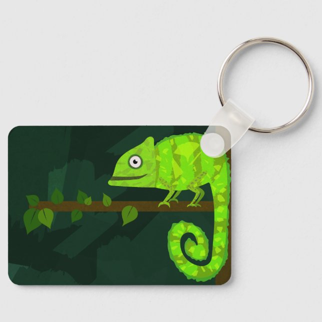 Green cute chameleon key ring (Front)