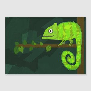 Green cute chameleon magnetic invitation