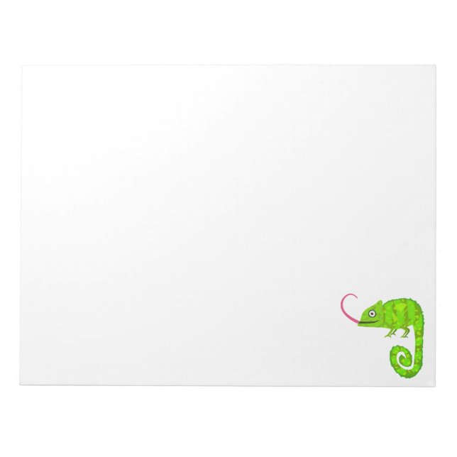 Green cute chameleon notepad (Front)