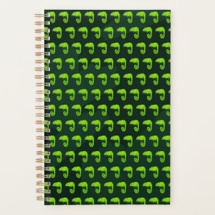 Green cute chameleon planner