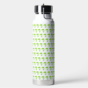 Green cute chameleon water bottle
