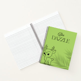 Green Cute Deer Notebook – Doedazzle Brand Logo | 
