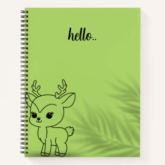Green Cute Deer Notebook – Doedazzle Brand Logo | 
